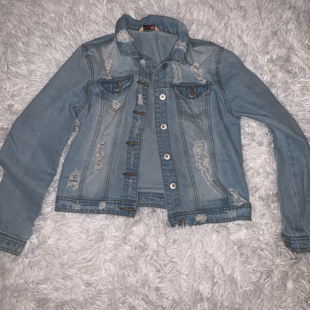 Ripped jean jacket
